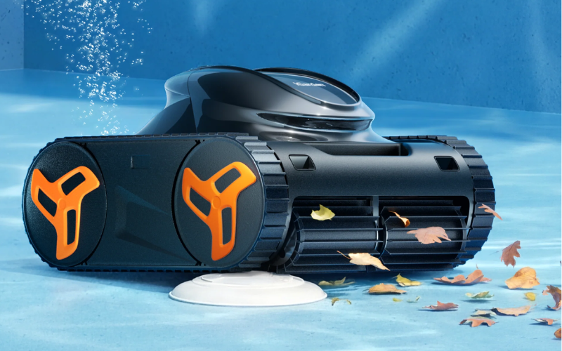 Robotic pool cleaner runs on its own low-voltage motor