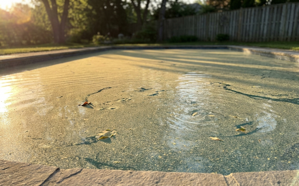 A fine film on the pool surface is often pollen, especially in spring