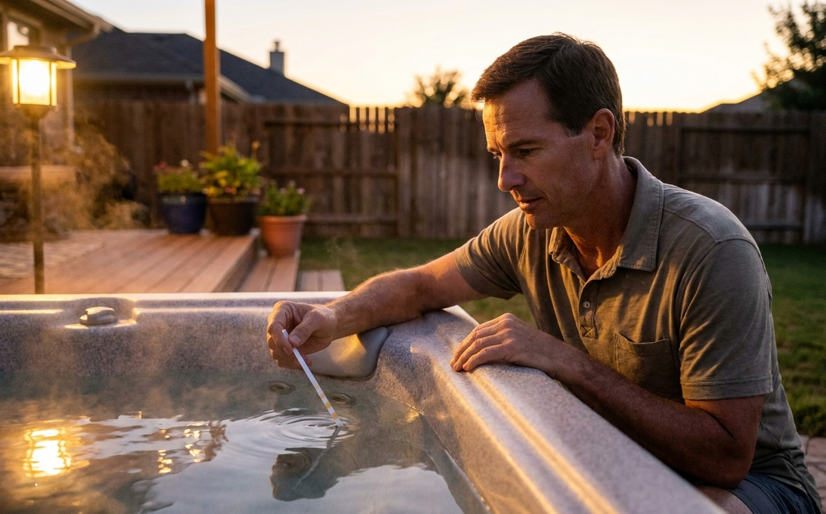 Testing hot tub pH and alkalinity before adding anything