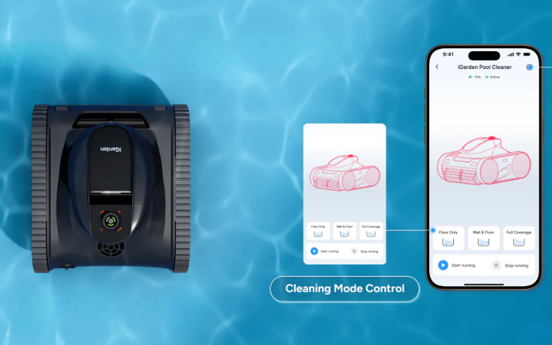 A smart cleaner combines sensors underwater and app control above it