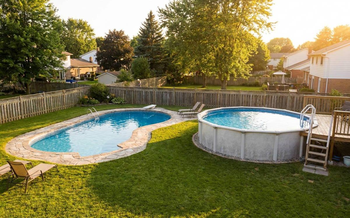 The two pool types call for different cleaning equipment