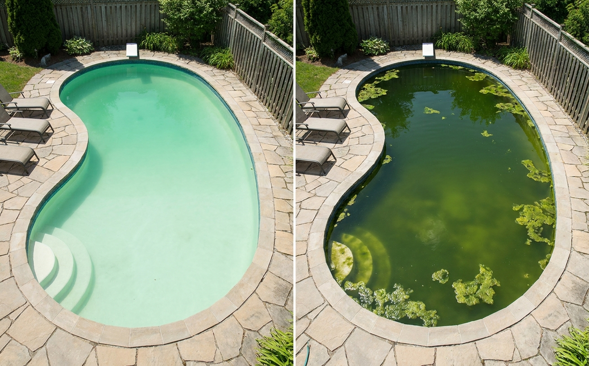 Light tinting versus an established algae bloom
