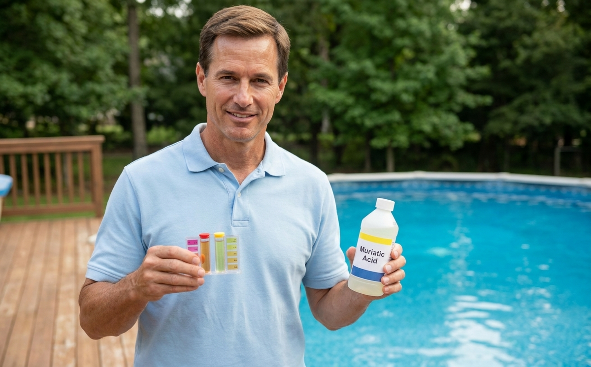 A careful, measured correction is the safe way to lower pool pH