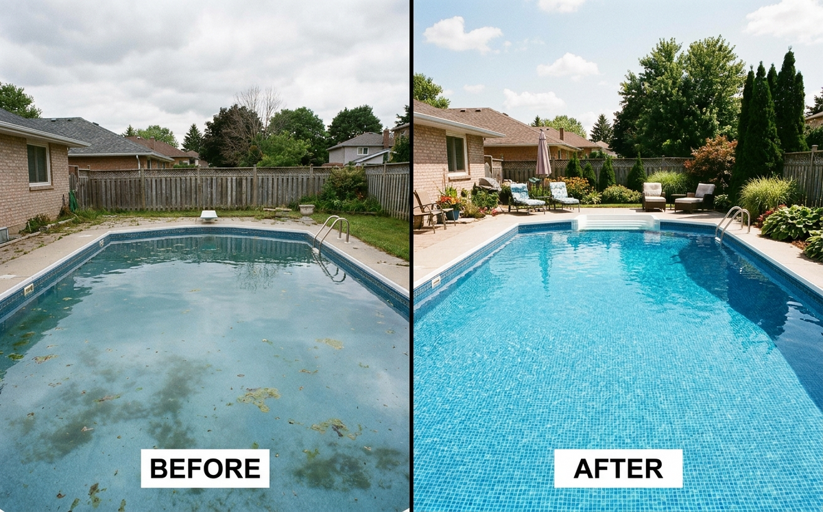Cloudy pool water can usually be restored within 24 to 48 hours