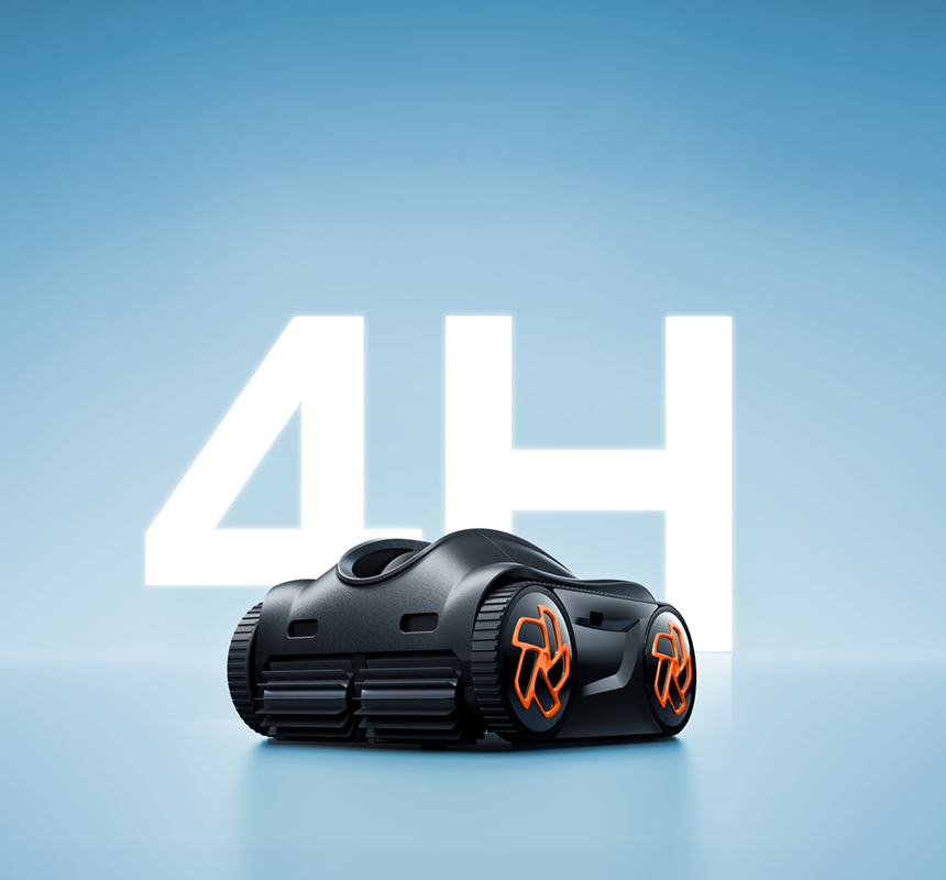 One Charge. 4 Hours. 4,133 ft².