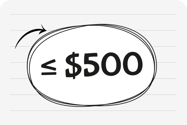 Under $500