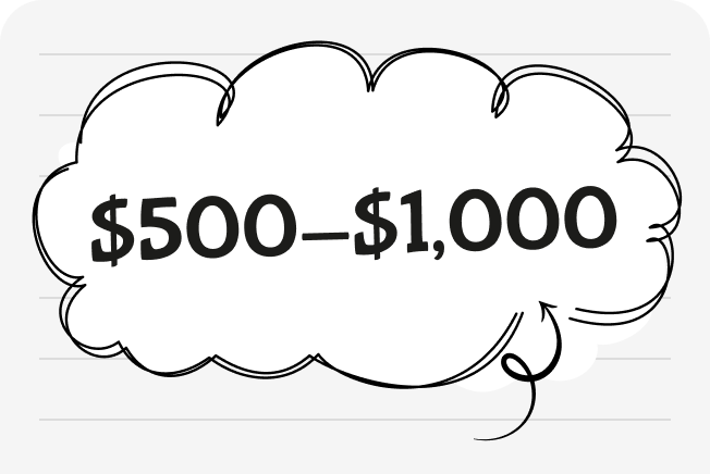 $500–$1,000