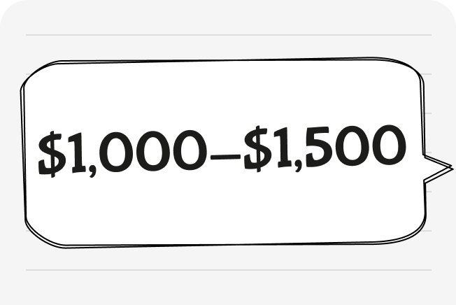 $1,000–$1,500