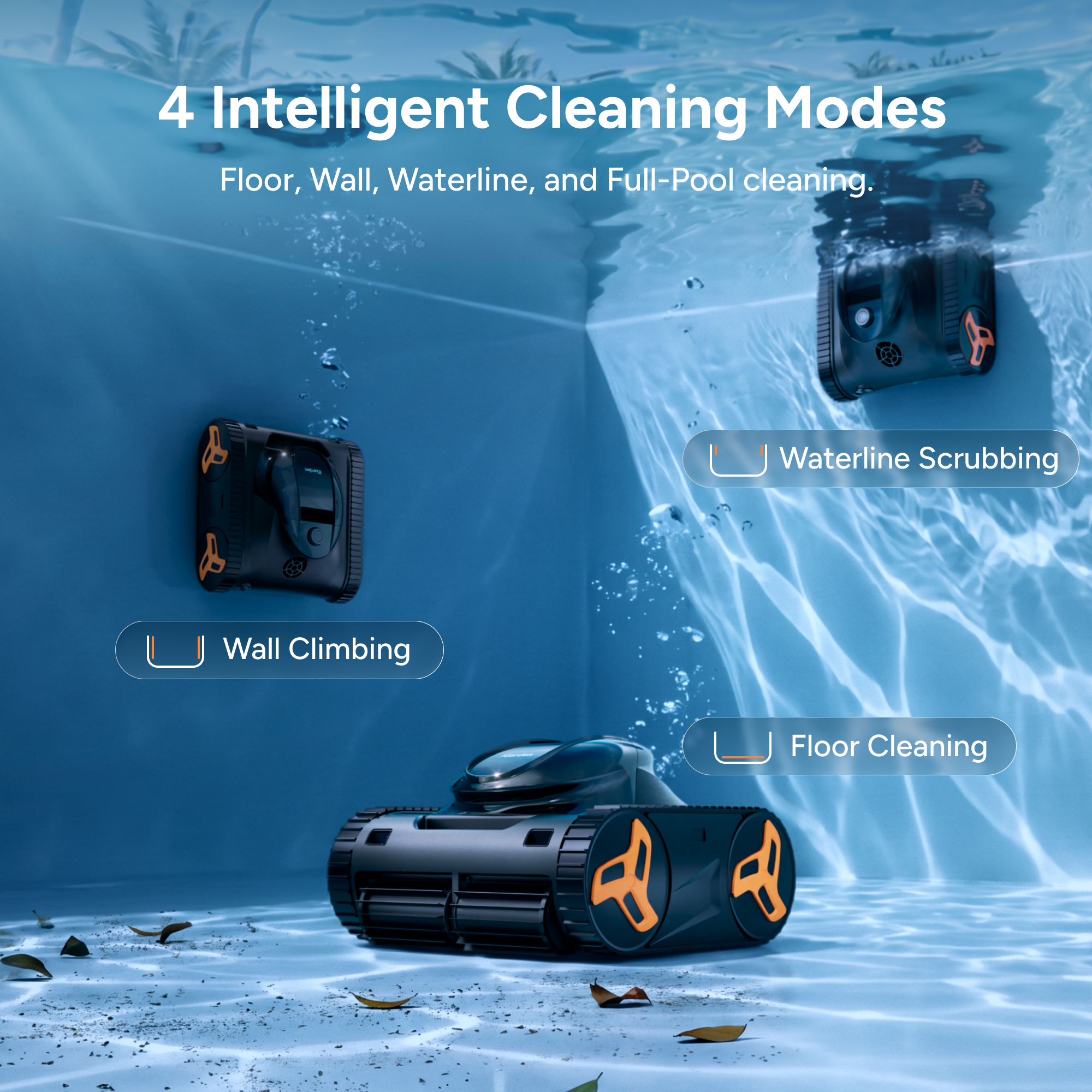 iGarden Robotic Pool Cleaner KN-AI Series 4 Intelligent Cleaning Modes