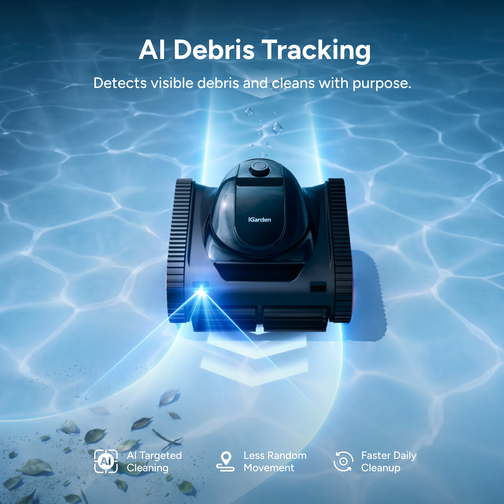 iGarden Robotic Pool Cleaner KN-AI Series AI Debris Tracking