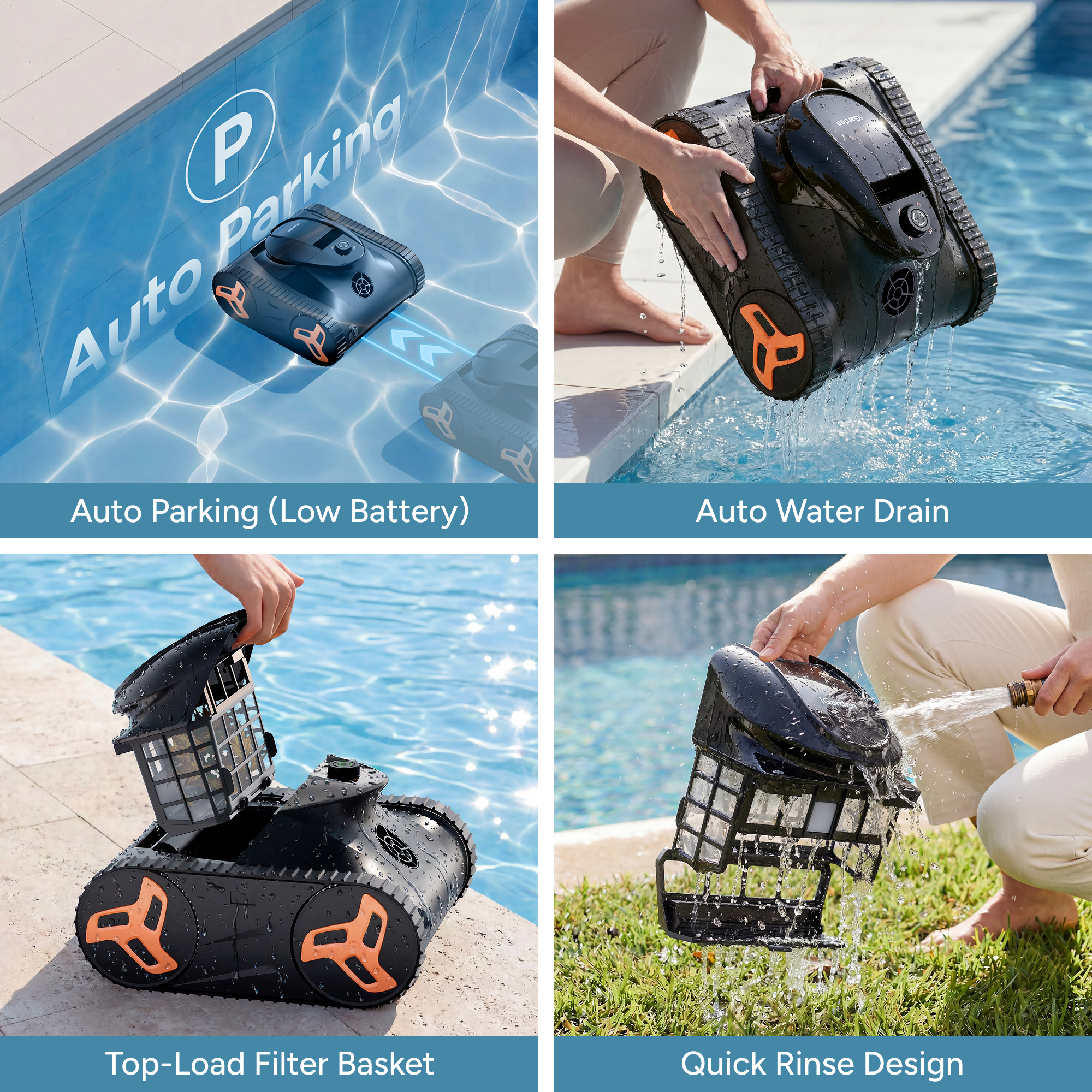 iGarden Robotic Pool Cleaner KN-AI Series  Auto Parking and Auto Water Drain