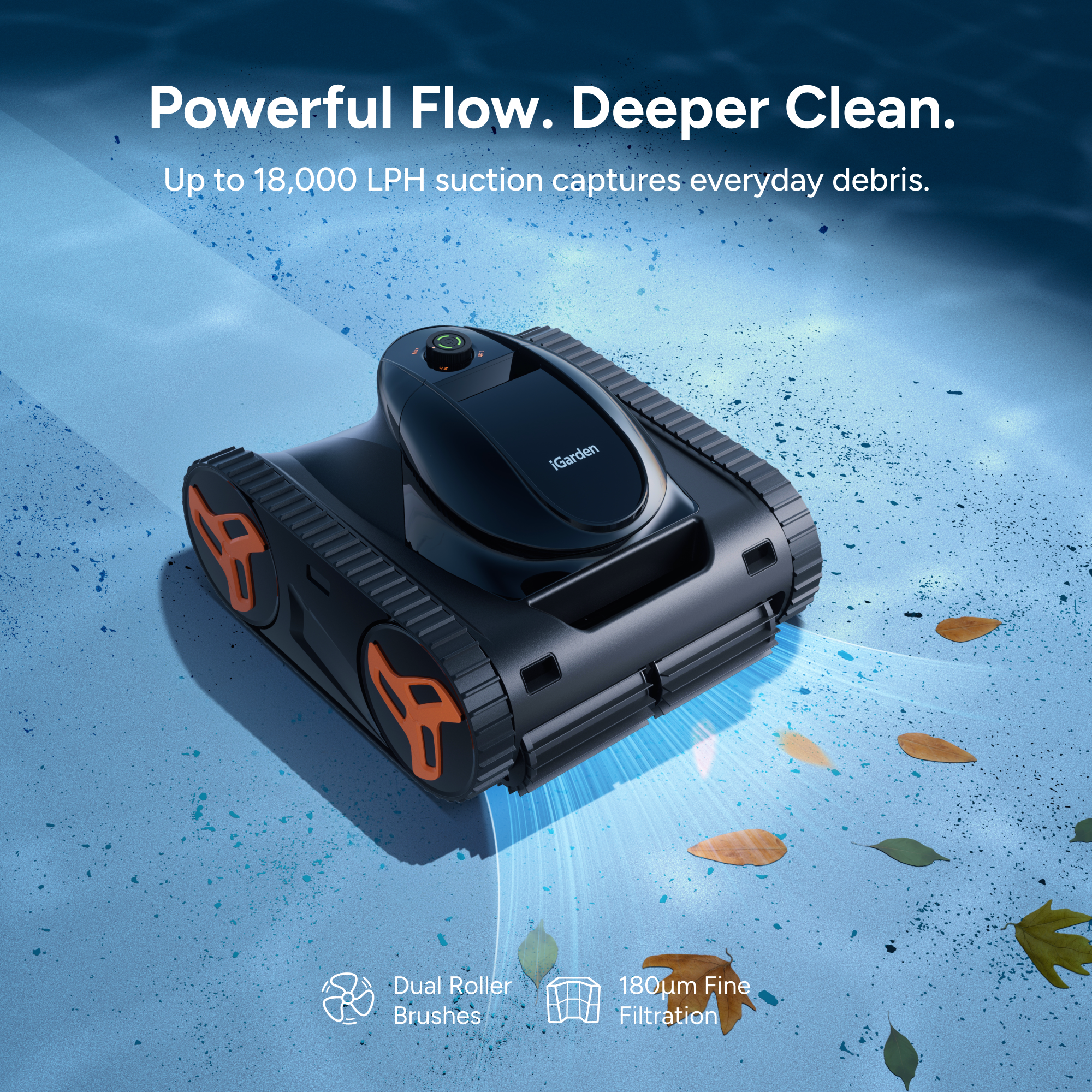 iGarden Robotic Pool Cleaner KN-AI Series Powerful Flow and Deeper Clean